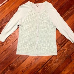 Mint Green Lace Front Cardigan